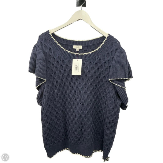 Sweater Short Sleeve By Oddi In Navy, Size: 3x