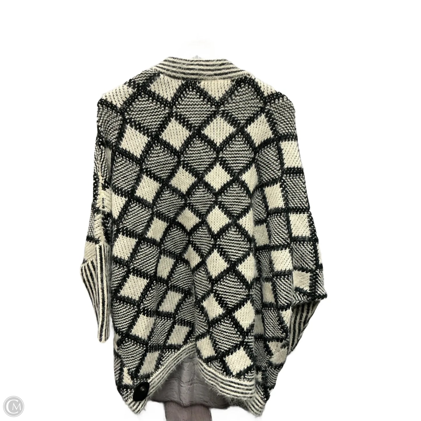 Sweater Cardigan By Maurices In Black & White, Size: 2x