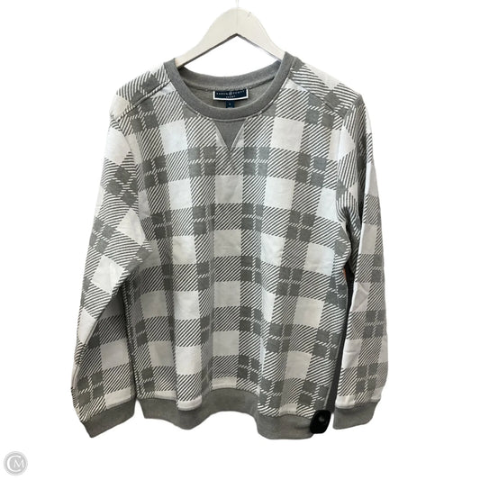 Sweatshirt Crewneck By Karen Scott In Grey & White, Size: L