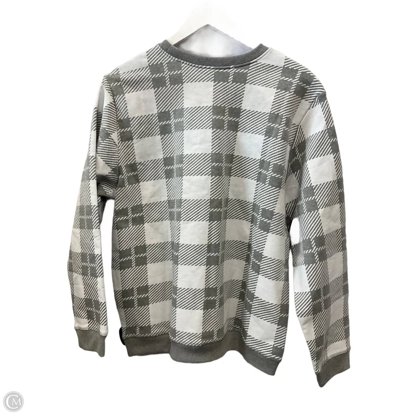 Sweatshirt Crewneck By Karen Scott In Grey & White, Size: L