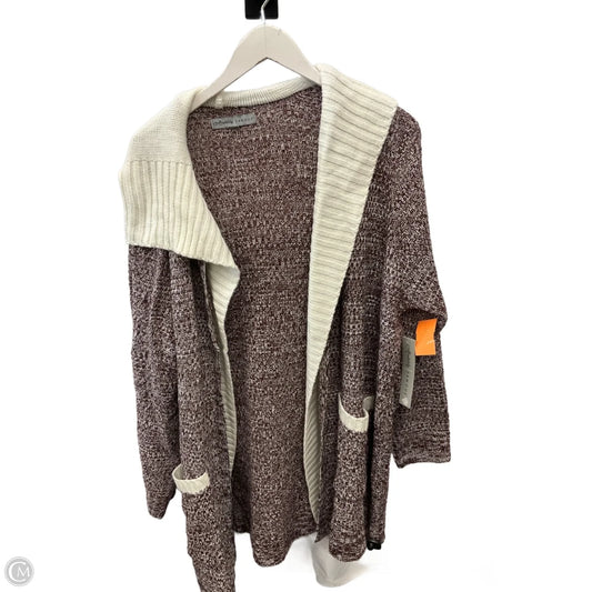 Sweater Cardigan By Absolutely Famous In Maroon, Size: 2x