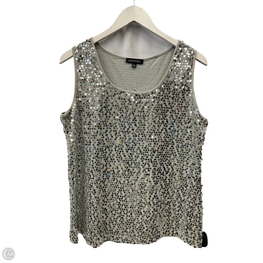 Top Sleeveless By Notations In Silver, Size: L
