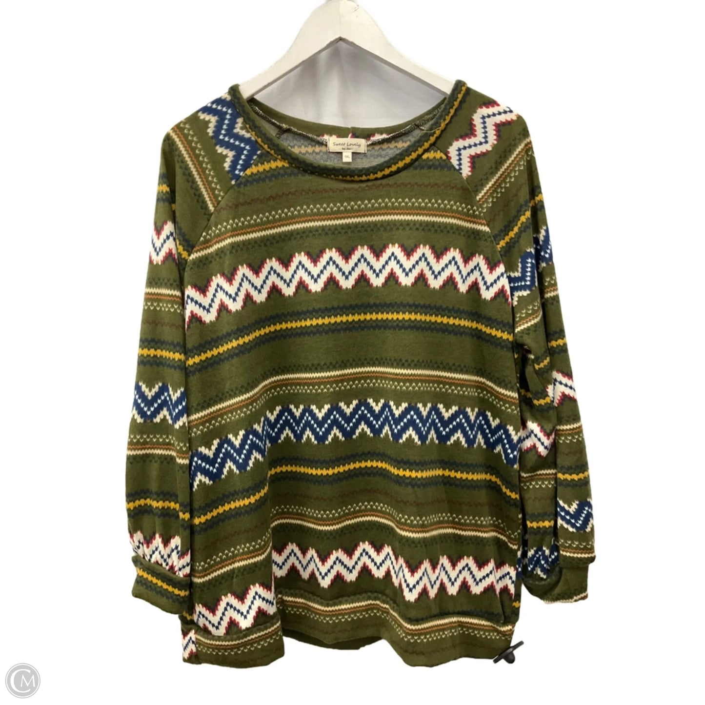 Top Long Sleeve By Sweet Lovely In Green, Size: 1x