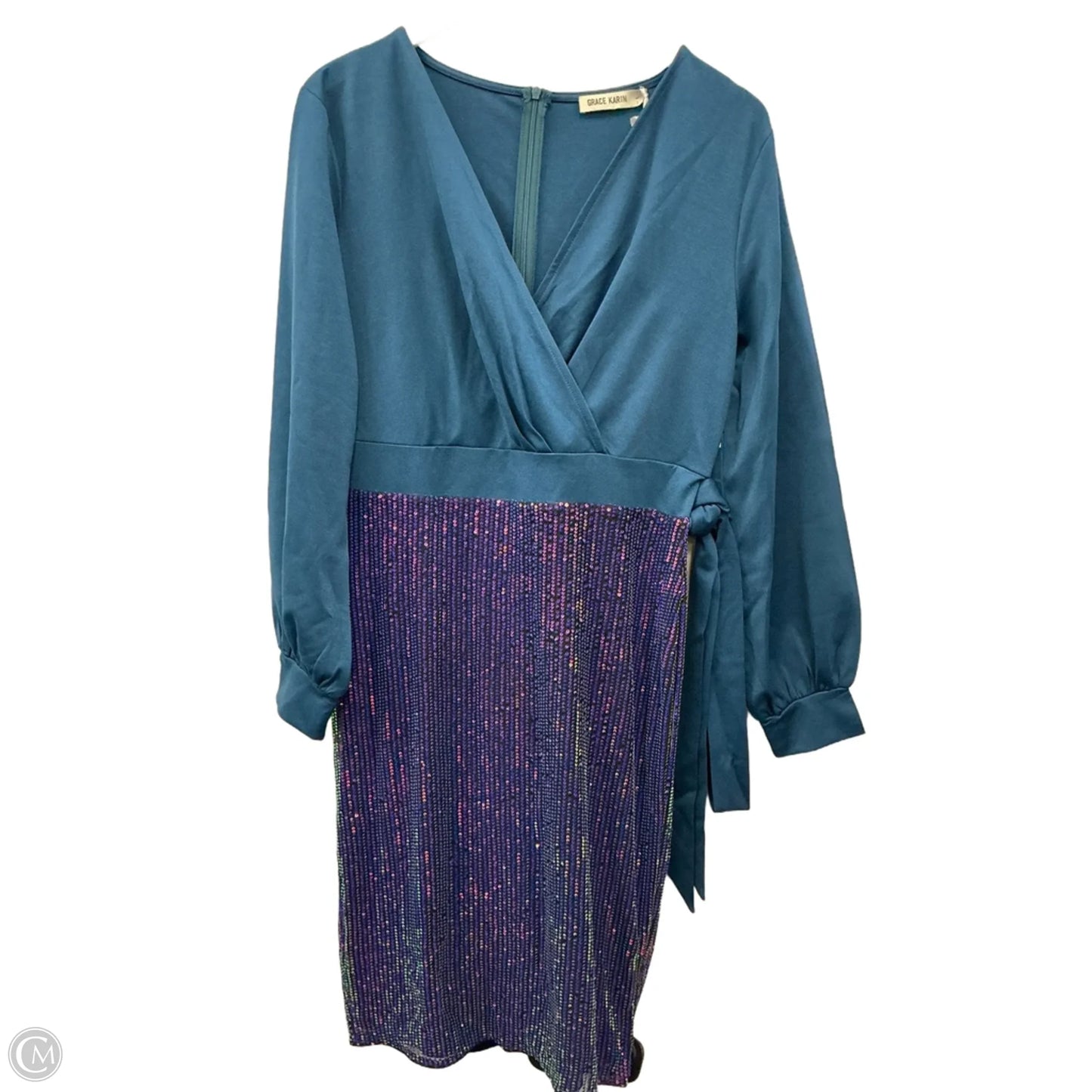 Dress Party Midi By Grace Karin In Blue, Size: L