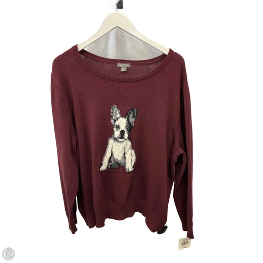 Sweater By Falls Creek In Maroon, Size: 3x