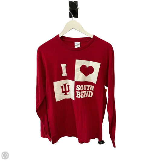 Top Long Sleeve By Port & Company In Red, Size: M