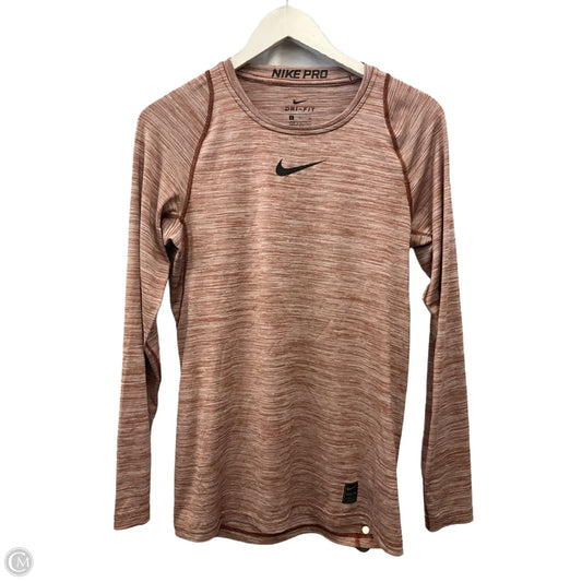 Athletic Top Long Sleeve Crewneck By Nike Apparel In Orange, Size: S
