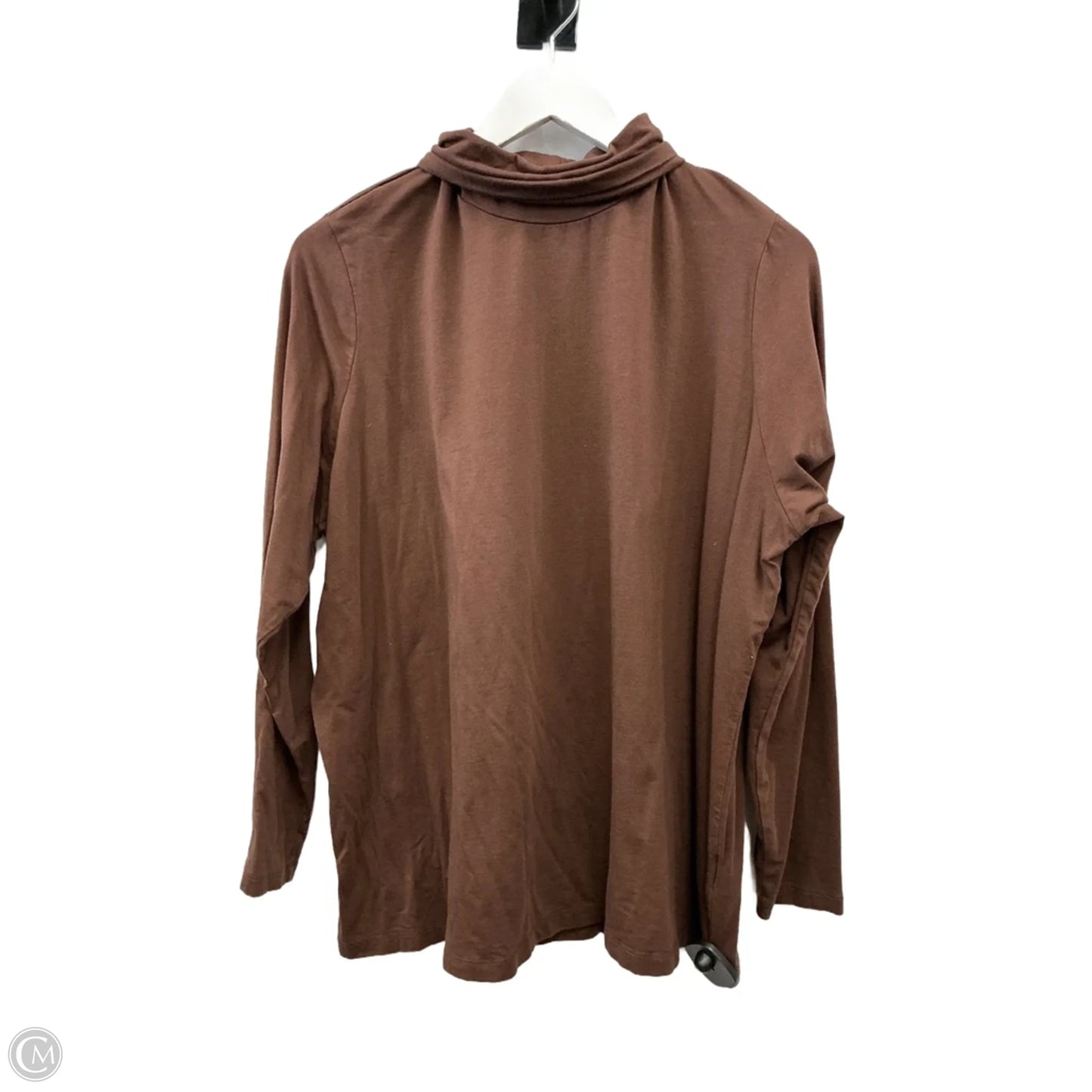 Top Long Sleeve Basic By Lands End In Brown, Size: 2x