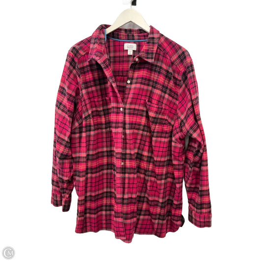 Top Long Sleeve By Croft And Barrow In Pink, Size: 3x