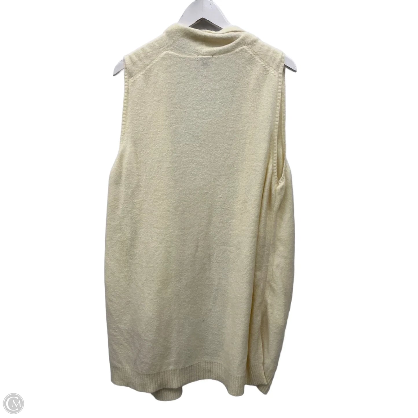Vest Sweater By Falls Creek In Cream, Size: 2x