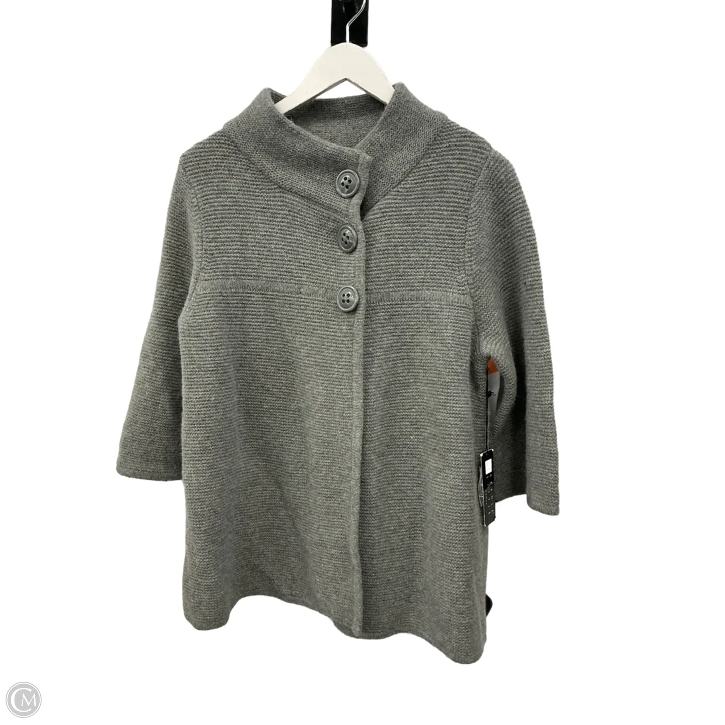 Sweater Cardigan By Carole Little In Grey, Size: 1x