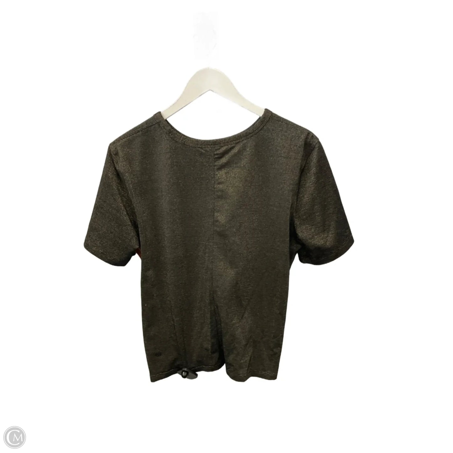 Athletic Top Short Sleeve By Lululemon In Black & Gold, Size: S