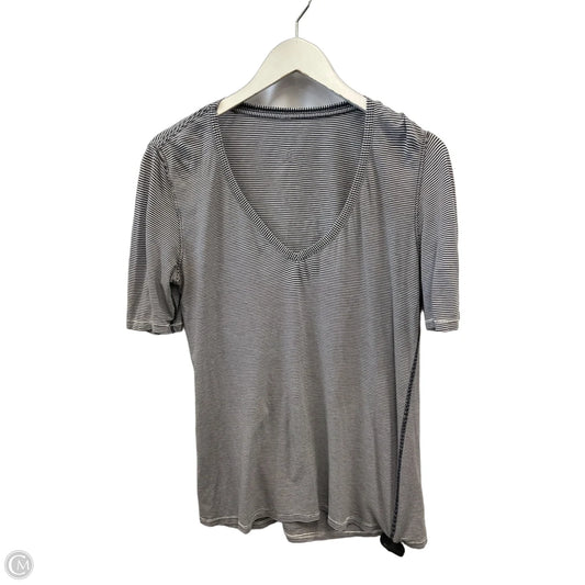 Athletic Top Short Sleeve By Lululemon In Blue & White, Size: M