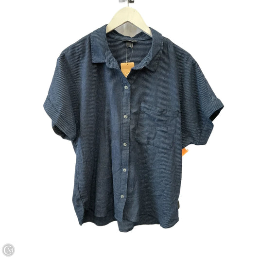 Top Short Sleeve By Eddie Bauer In Blue, Size: L