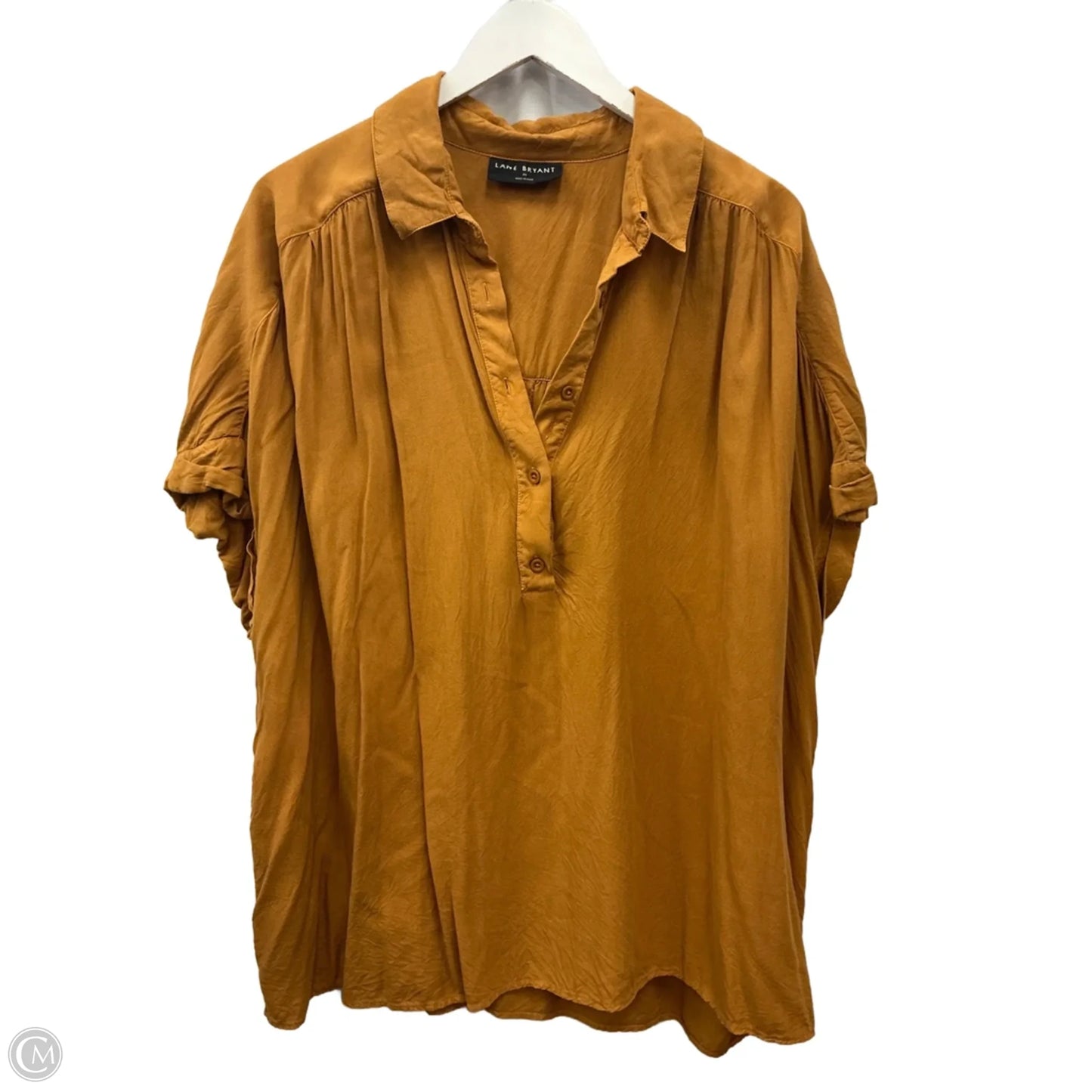 Top Short Sleeve By Lane Bryant In Yellow, Size: 2x