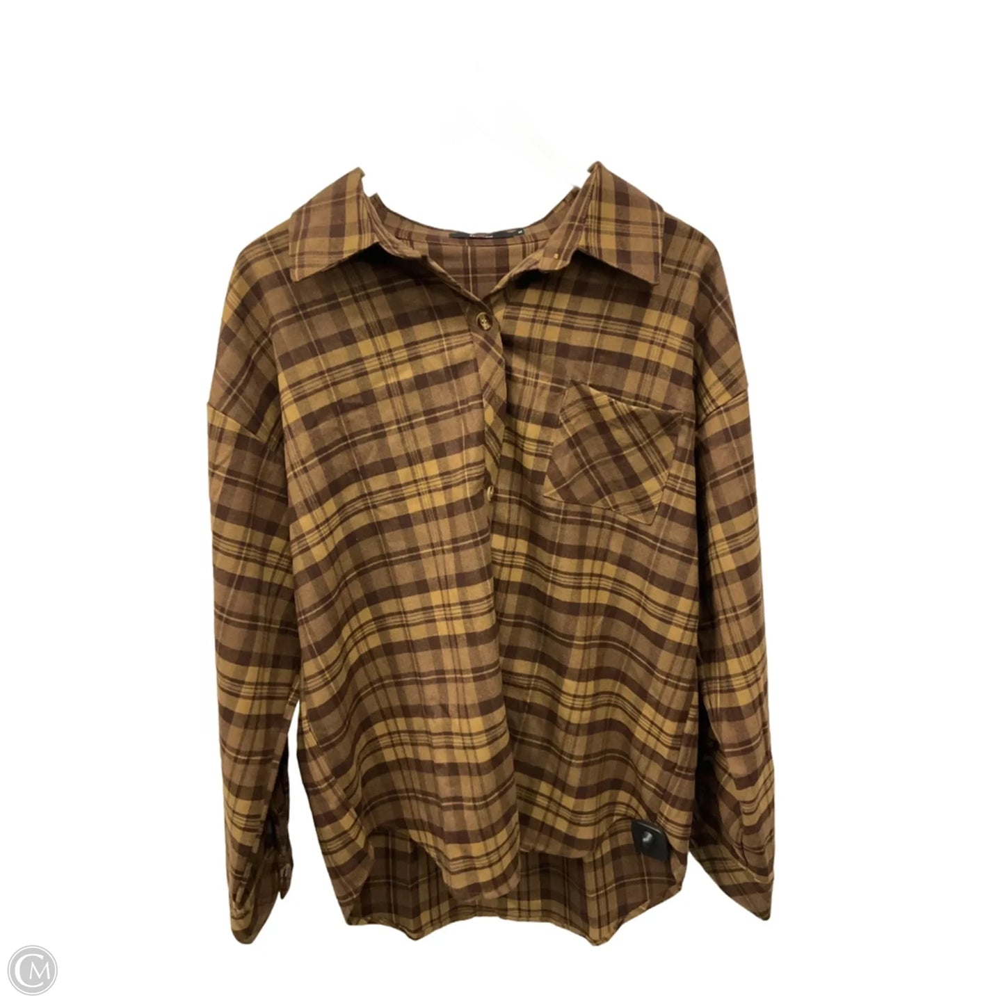 Top Long Sleeve By Clothes Mentor In Brown, Size: Xl