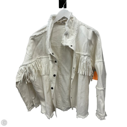 Jacket Denim By Savanna Jane In White, Size: 2x