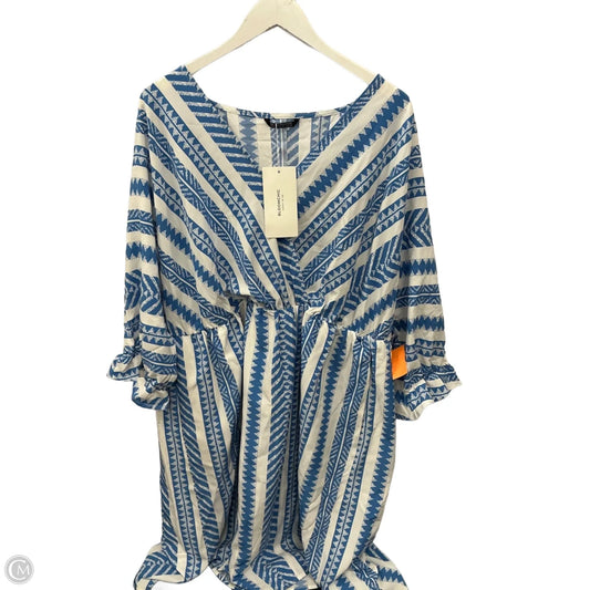 Dress Casual Midi By Bloomchic In Blue & White, Size: 3x