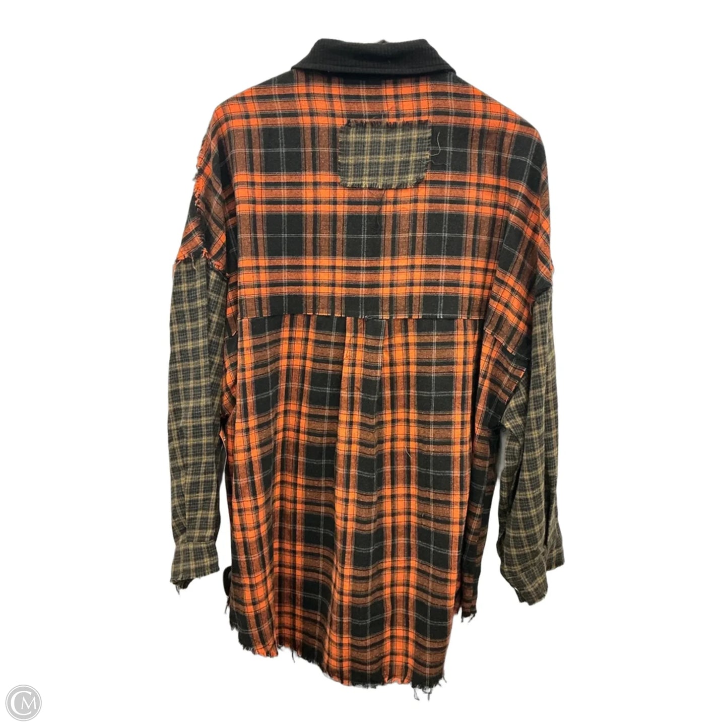 Top Long Sleeve By Pol In Black & Orange, Size: L