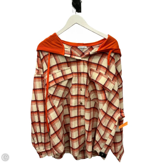 Jacket Shirt By White Birch In Orange, Size: 1x