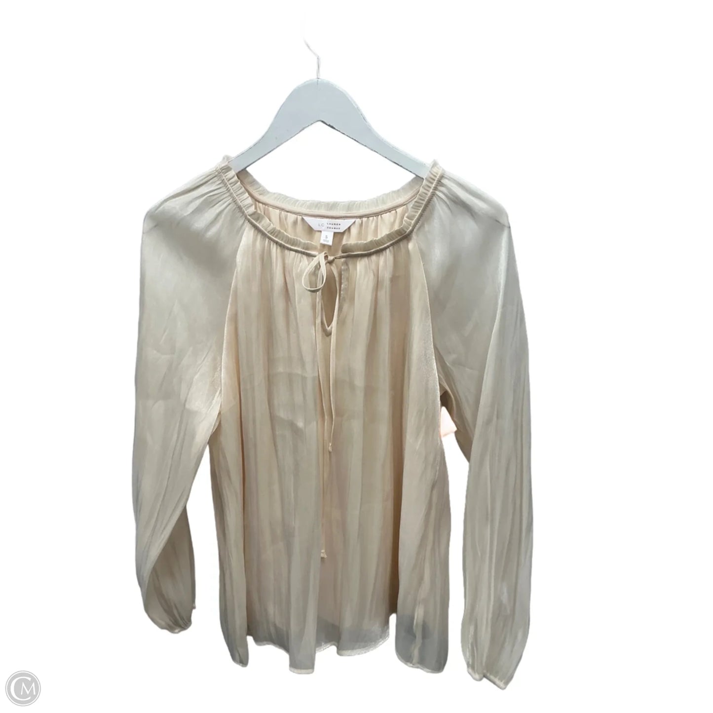 Top Long Sleeve By Lc Lauren Conrad In Ivory, Size: S