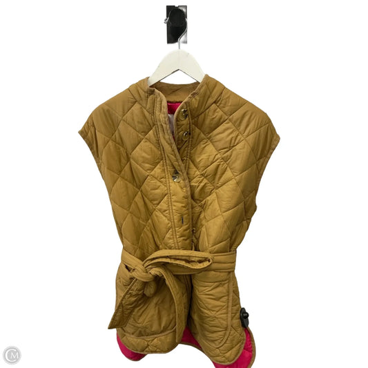 Vest Puffer & Quilted By Free Assembly In Tan, Size: L