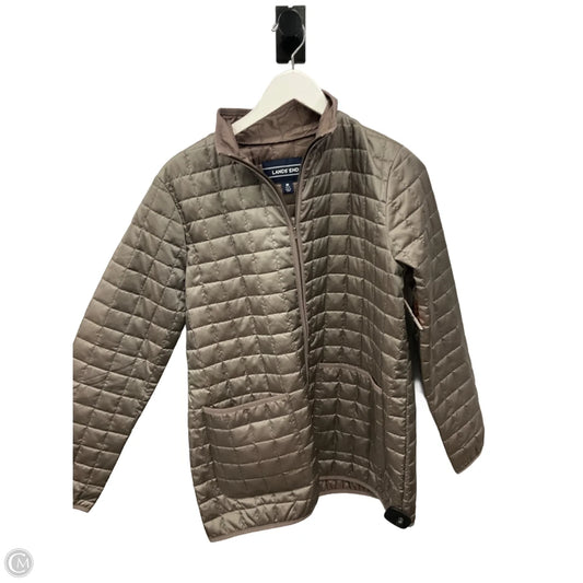 Jacket Puffer & Quilted By Lands End In Taupe, Size: M