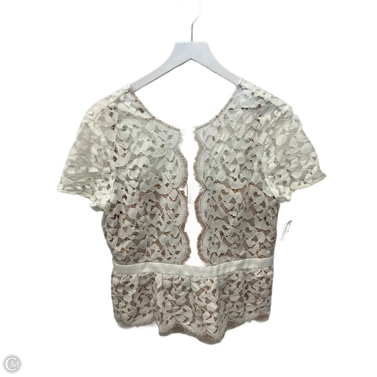 Top Short Sleeve By Bcbgmaxazria In Cream, Size: L