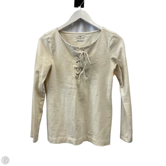 Top Long Sleeve By Talbots In Cream, Size: Xs
