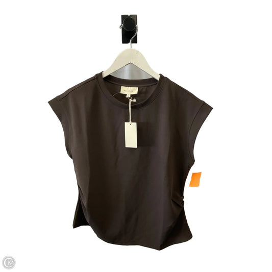 Top Short Sleeve By Melloday In Brown, Size: L