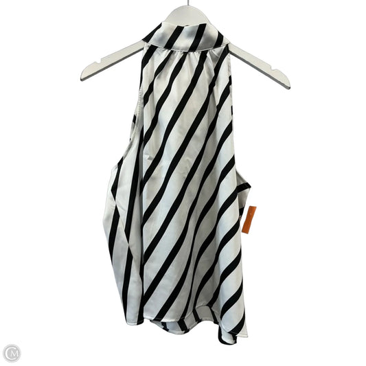 Top Sleeveless By Loft In Black & White, Size: L