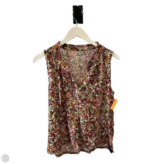 Top Sleeveless By Loft In Green & Purple, Size: M
