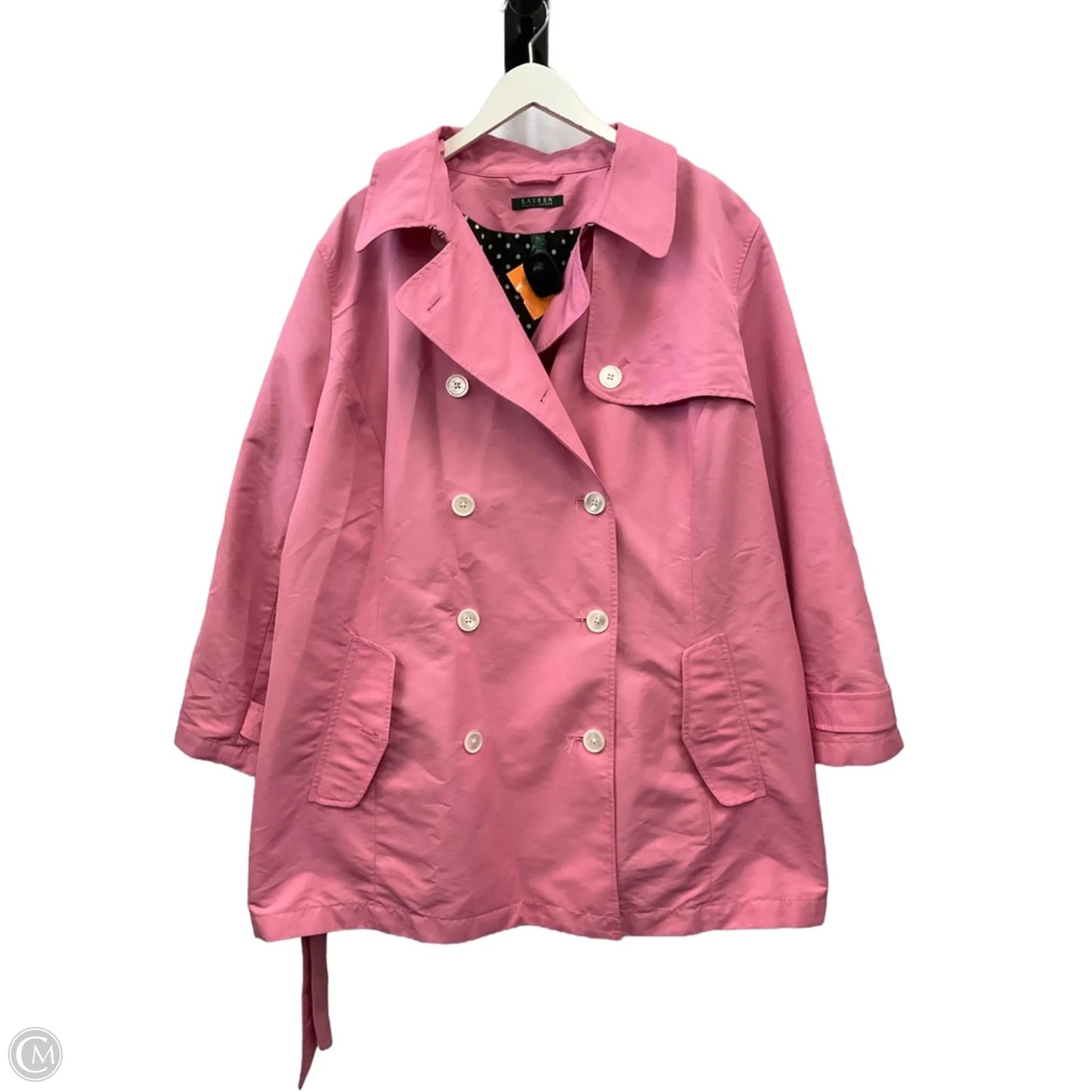 Coat Trench Coat By Lauren By Ralph Lauren In Pink, Size: 3x
