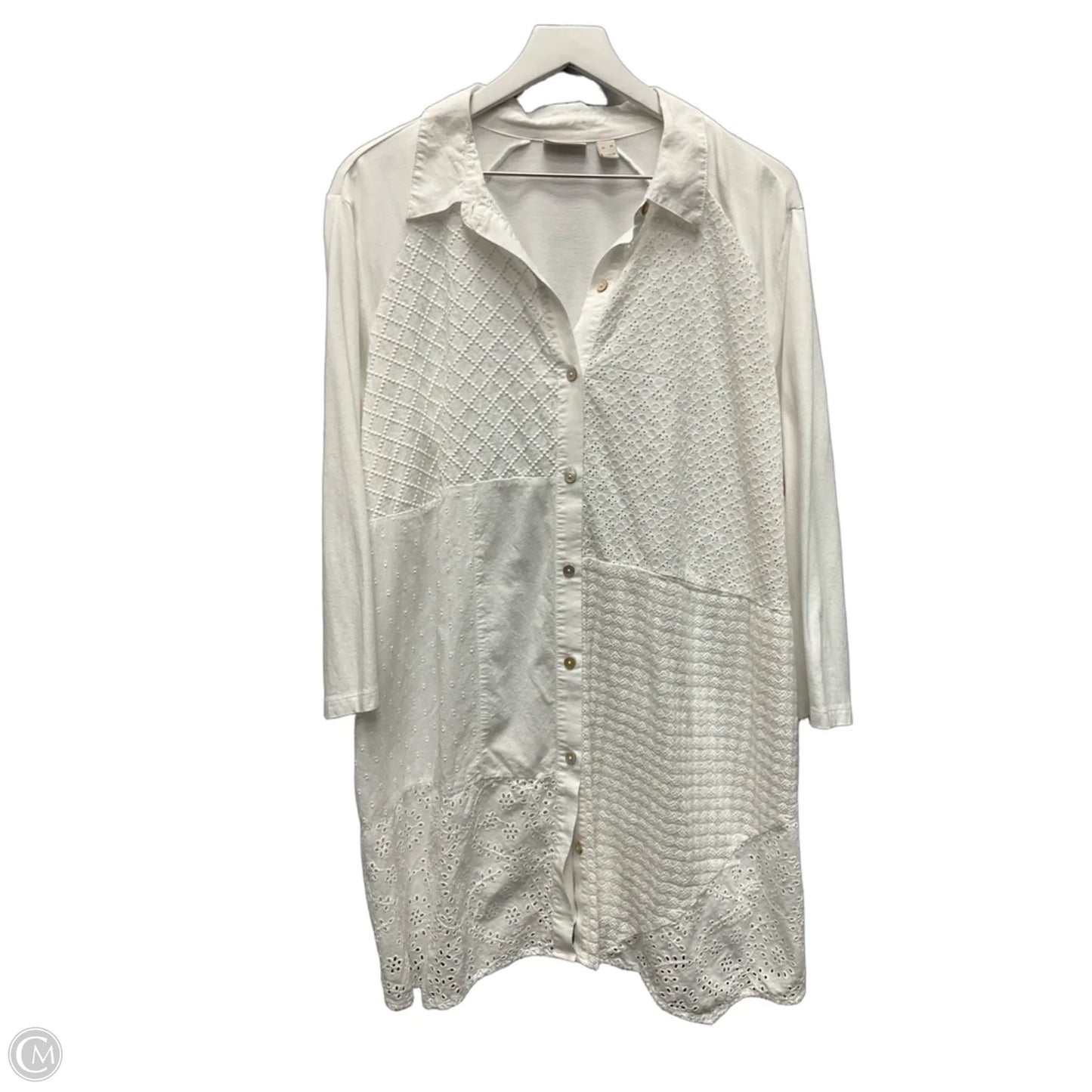 Tunic 3/4 Sleeve By Logo In White, Size: Xl