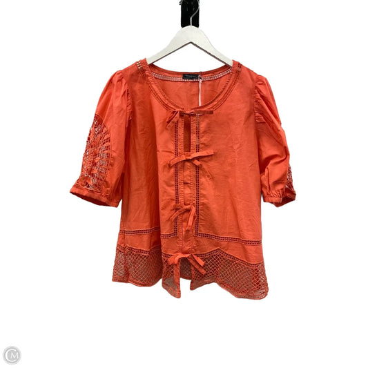 Top Short Sleeve By Vineyard Vines In Orange, Size: Xl
