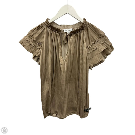 Top Short Sleeve By Evereve In Gold, Size: M