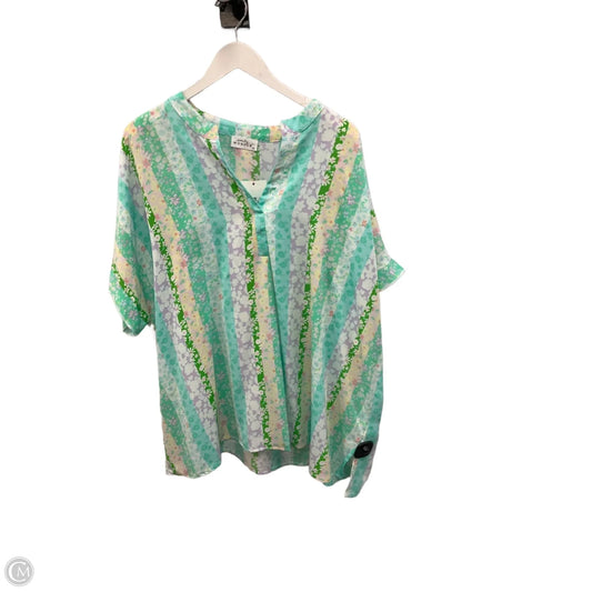 Top Short Sleeve By Emily Wonder In Green, Size: 3x
