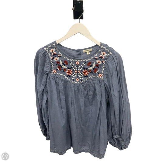 Top Long Sleeve By Max Studio In Blue, Size: M