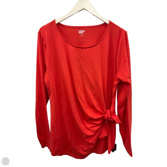 Top Long Sleeve By Lands End In Orange, Size: Xl