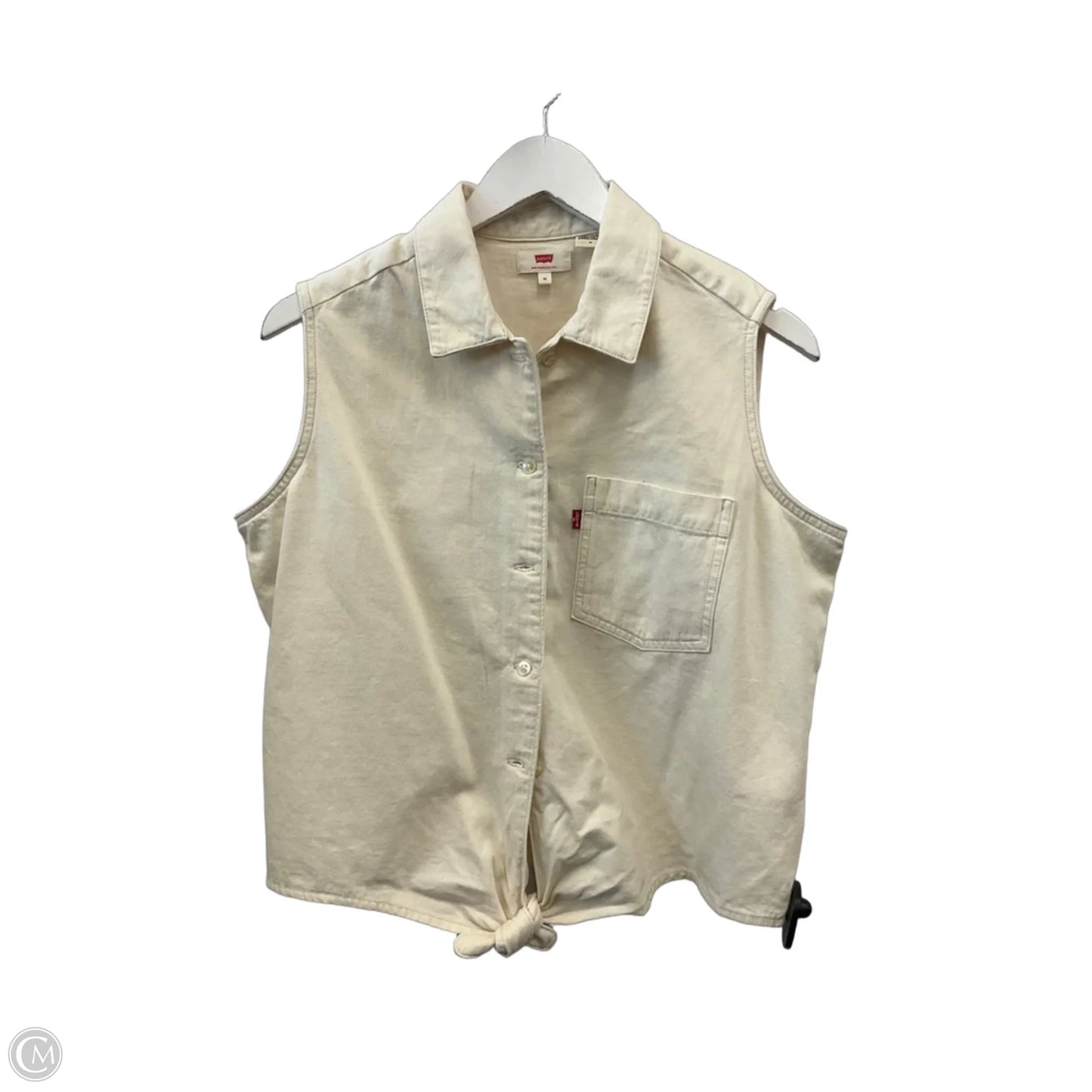 Top Sleeveless By Levis In Ivory, Size: M