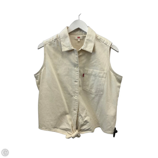 Top Sleeveless By Levis In Ivory, Size: M