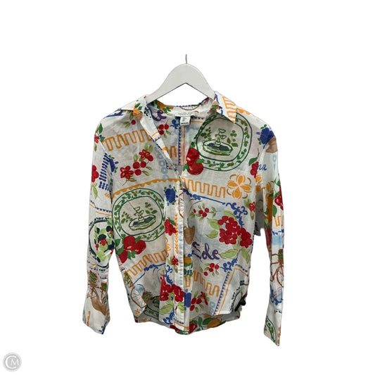 Top Long Sleeve By Rachel Zoe In White, Size: S