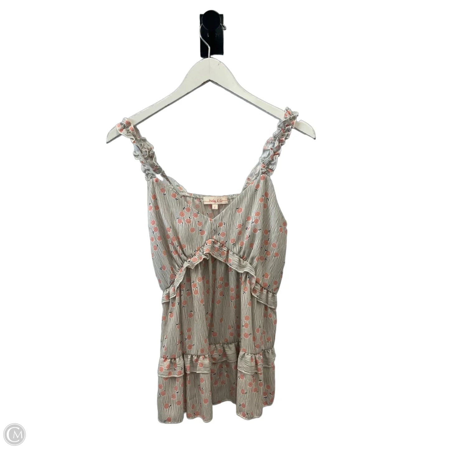 Top Sleeveless By Hailey & Co In Green & Orange, Size: S