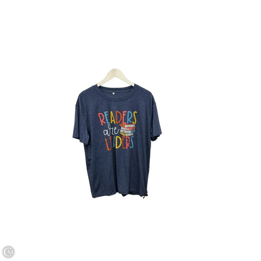 Top Short Sleeve By Cme In Blue, Size: 2x