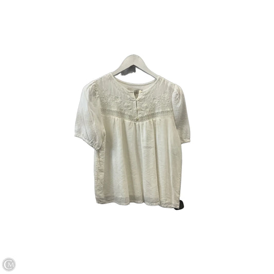Top Short Sleeve By Loft In White, Size: S