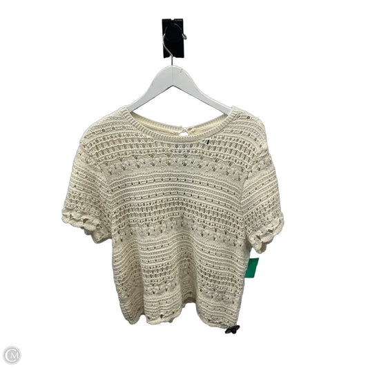 Top Short Sleeve By Universal Thread In Ivory, Size: L