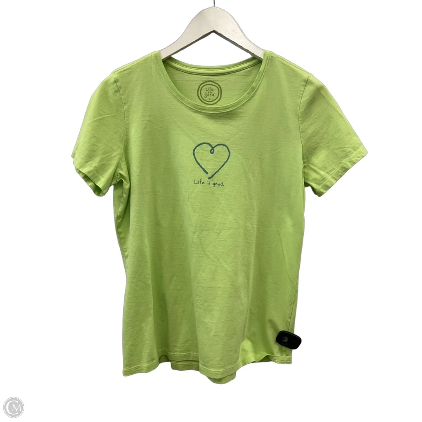Top Short Sleeve By Life Is Good In Green, Size: M