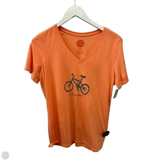 Top Short Sleeve By Life Is Good In Orange, Size: M
