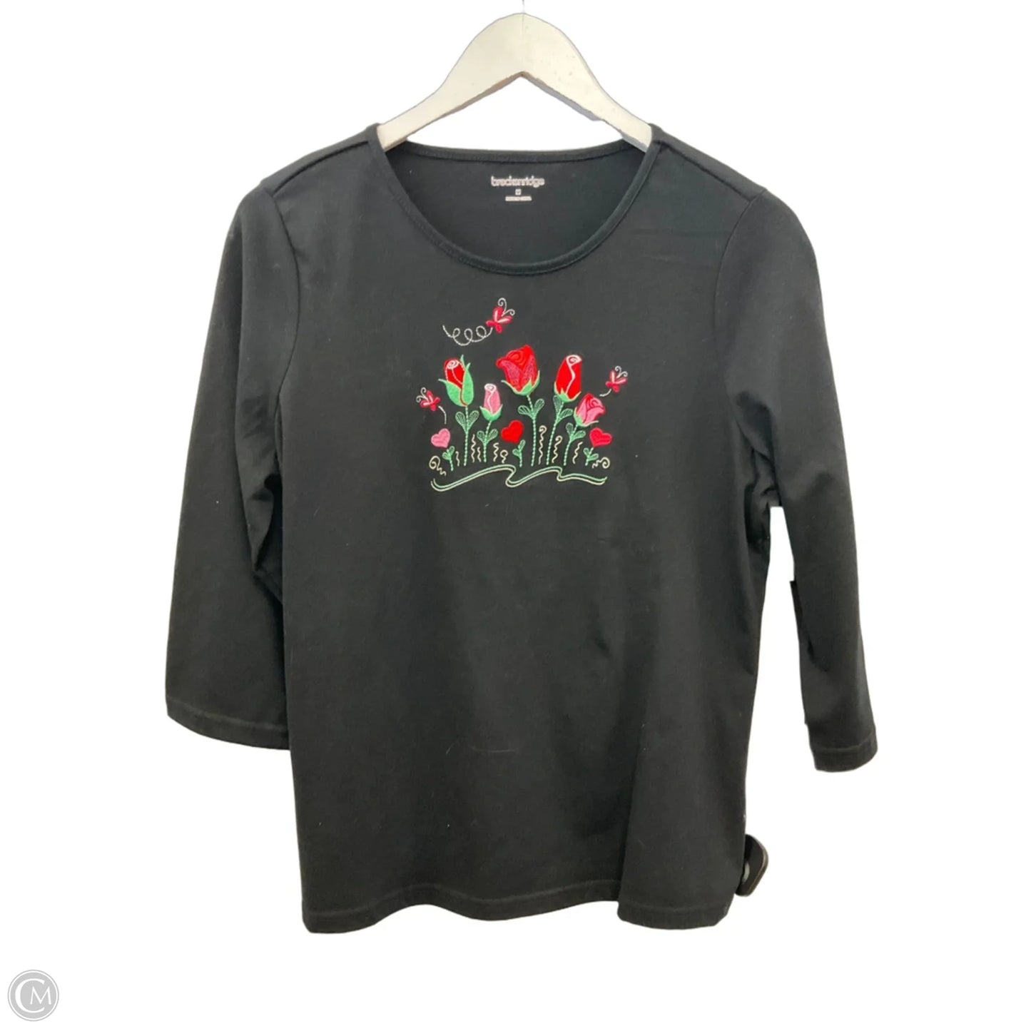 Top 3/4 Sleeve By Breckenridge In Black, Size: M