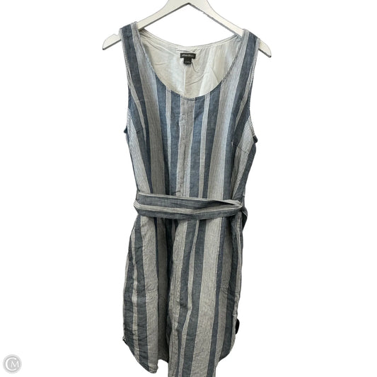 Dress Casual Midi By Eddie Bauer In Blue & White, Size: L